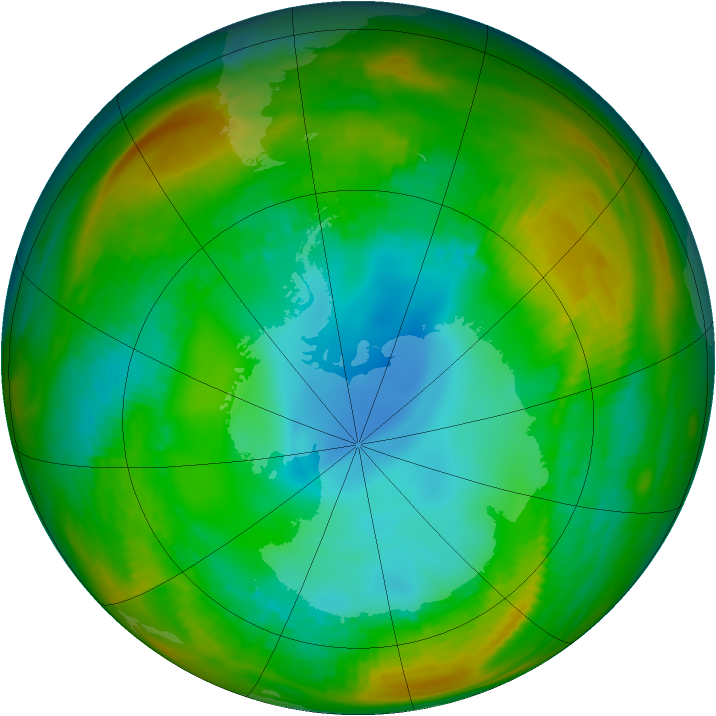 Antarctic ozone map for 01 August 1981